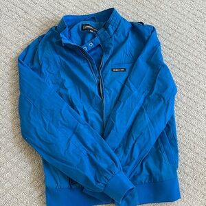 Boys members only jacket blue may be worn once and has hung in a closet